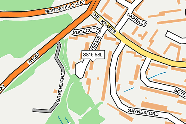 SS16 5SL map - OS OpenMap – Local (Ordnance Survey)