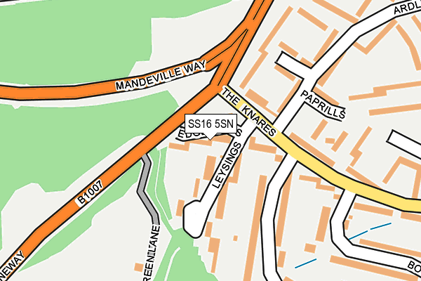 SS16 5SN map - OS OpenMap – Local (Ordnance Survey)