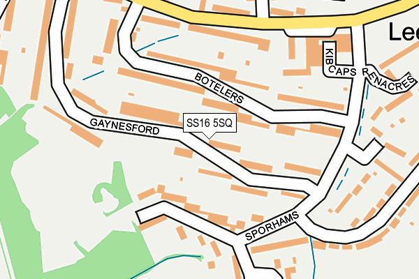 SS16 5SQ map - OS OpenMap – Local (Ordnance Survey)