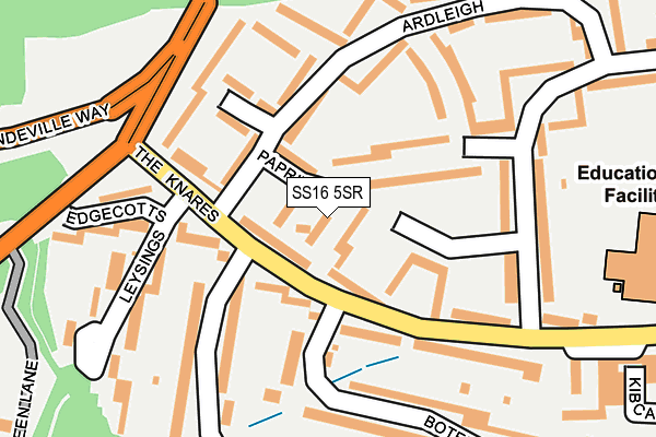 SS16 5SR map - OS OpenMap – Local (Ordnance Survey)