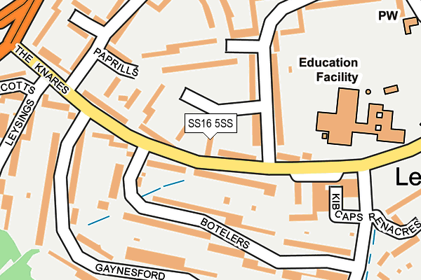 SS16 5SS map - OS OpenMap – Local (Ordnance Survey)