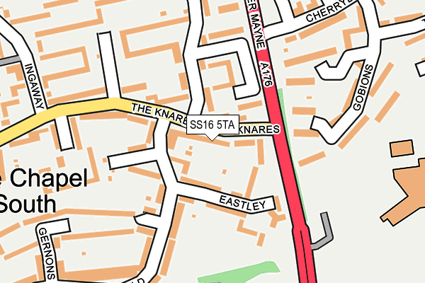 SS16 5TA map - OS OpenMap – Local (Ordnance Survey)