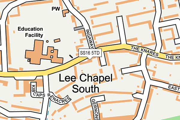 SS16 5TD map - OS OpenMap – Local (Ordnance Survey)