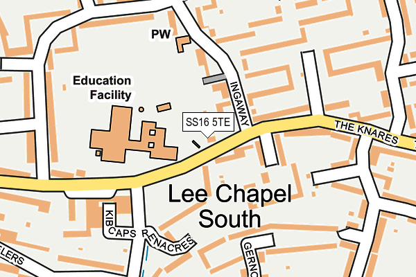 SS16 5TE map - OS OpenMap – Local (Ordnance Survey)