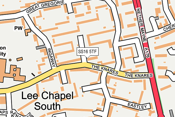 SS16 5TF map - OS OpenMap – Local (Ordnance Survey)