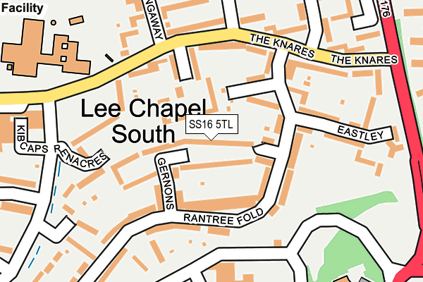 SS16 5TL map - OS OpenMap – Local (Ordnance Survey)