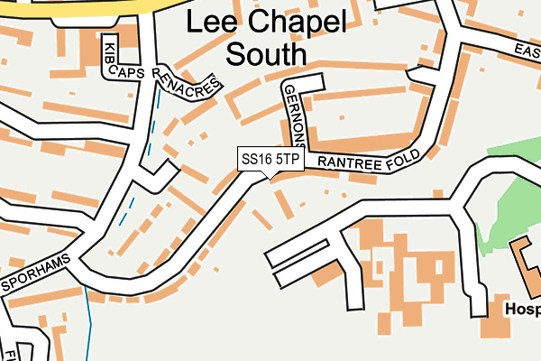 SS16 5TP map - OS OpenMap – Local (Ordnance Survey)