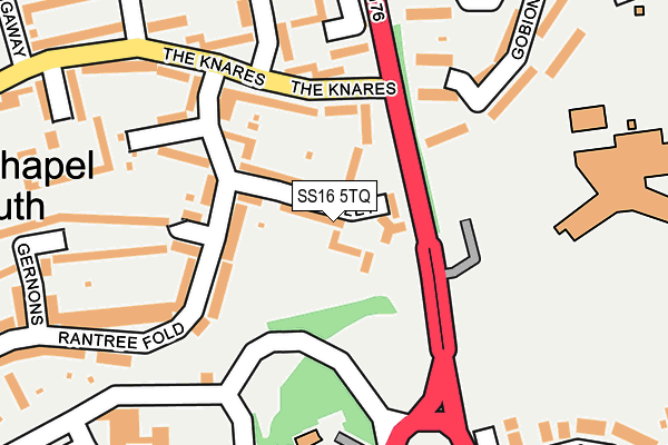 SS16 5TQ map - OS OpenMap – Local (Ordnance Survey)