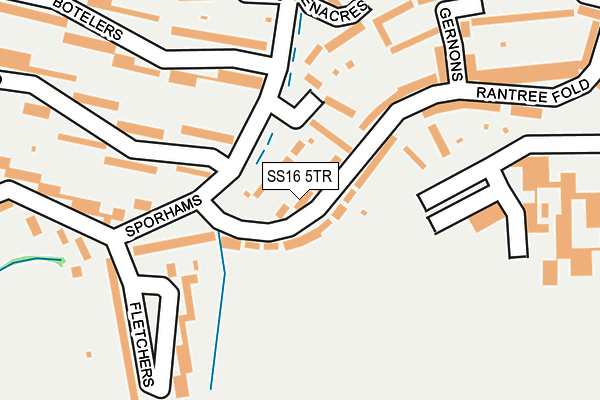 SS16 5TR map - OS OpenMap – Local (Ordnance Survey)