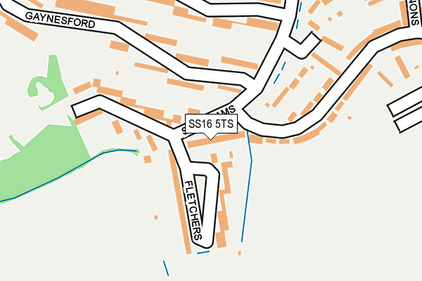 SS16 5TS map - OS OpenMap – Local (Ordnance Survey)