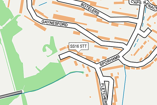 SS16 5TT map - OS OpenMap – Local (Ordnance Survey)