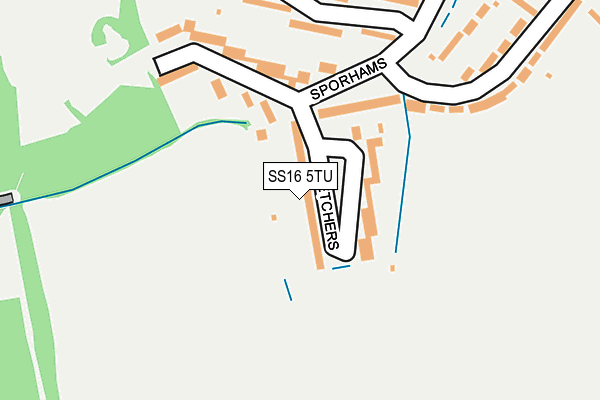 SS16 5TU map - OS OpenMap – Local (Ordnance Survey)