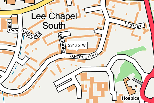 SS16 5TW map - OS OpenMap – Local (Ordnance Survey)