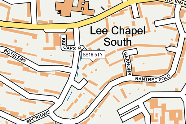 SS16 5TY map - OS OpenMap – Local (Ordnance Survey)