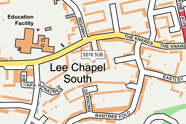 SS16 5UB map - OS OpenMap – Local (Ordnance Survey)