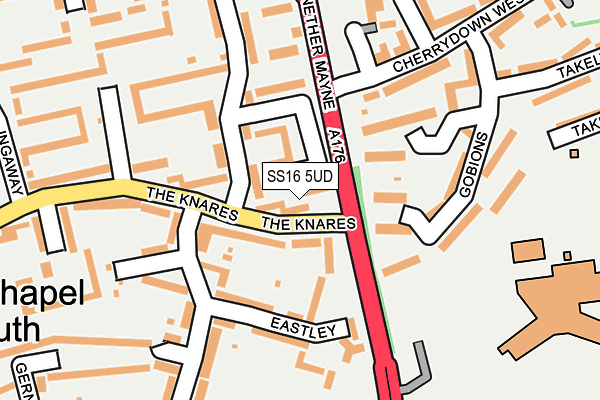 SS16 5UD map - OS OpenMap – Local (Ordnance Survey)