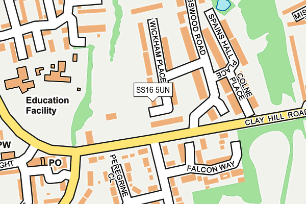 SS16 5UN map - OS OpenMap – Local (Ordnance Survey)