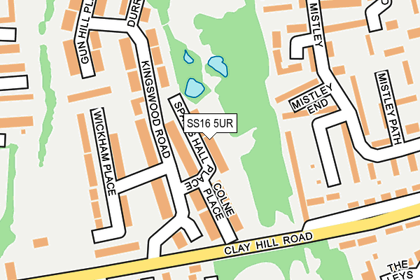 SS16 5UR map - OS OpenMap – Local (Ordnance Survey)