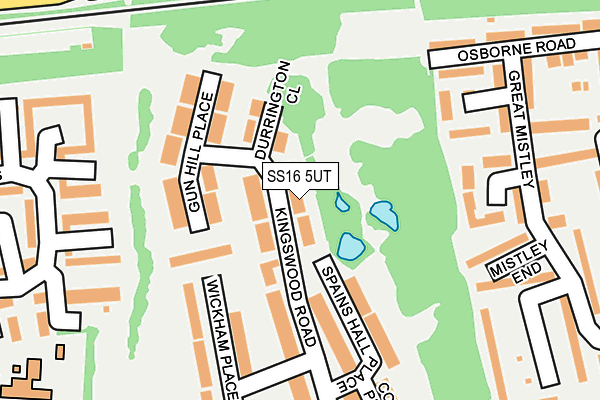 SS16 5UT map - OS OpenMap – Local (Ordnance Survey)