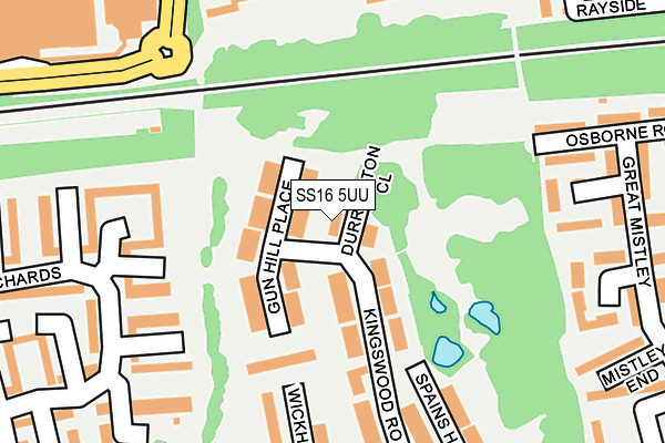 SS16 5UU map - OS OpenMap – Local (Ordnance Survey)