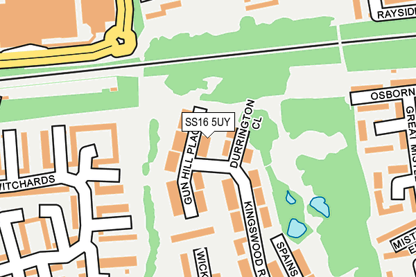 SS16 5UY map - OS OpenMap – Local (Ordnance Survey)