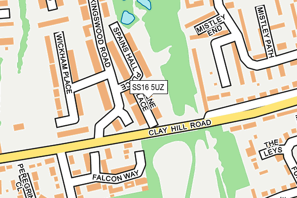 SS16 5UZ map - OS OpenMap – Local (Ordnance Survey)