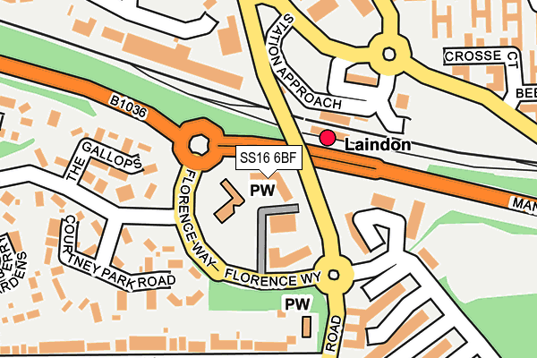 SS16 6BF map - OS OpenMap – Local (Ordnance Survey)