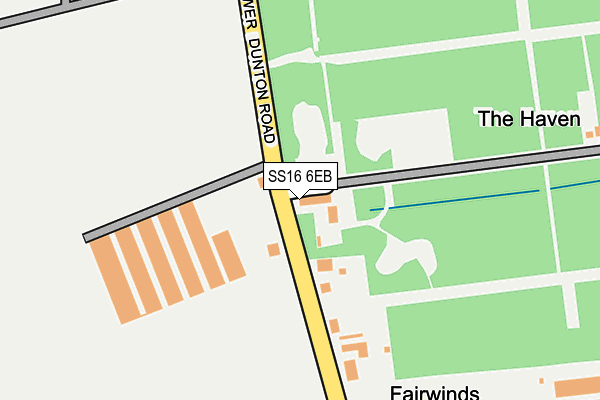 SS16 6EB map - OS OpenMap – Local (Ordnance Survey)