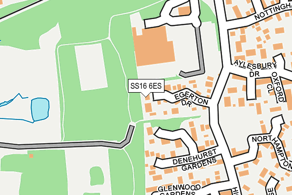SS16 6ES map - OS OpenMap – Local (Ordnance Survey)