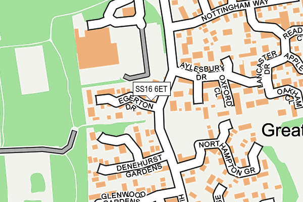 SS16 6ET map - OS OpenMap – Local (Ordnance Survey)