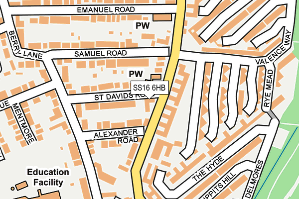 SS16 6HB map - OS OpenMap – Local (Ordnance Survey)
