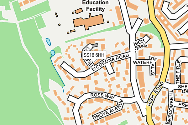 SS16 6HH map - OS OpenMap – Local (Ordnance Survey)