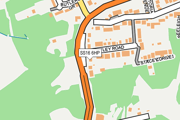 SS16 6HP map - OS OpenMap – Local (Ordnance Survey)