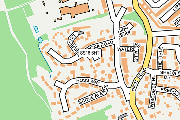 SS16 6HT map - OS OpenMap – Local (Ordnance Survey)