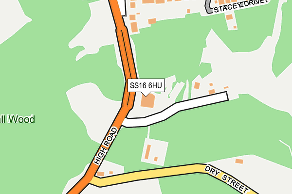 SS16 6HU map - OS OpenMap – Local (Ordnance Survey)