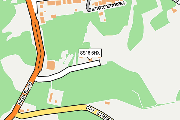 SS16 6HX map - OS OpenMap – Local (Ordnance Survey)