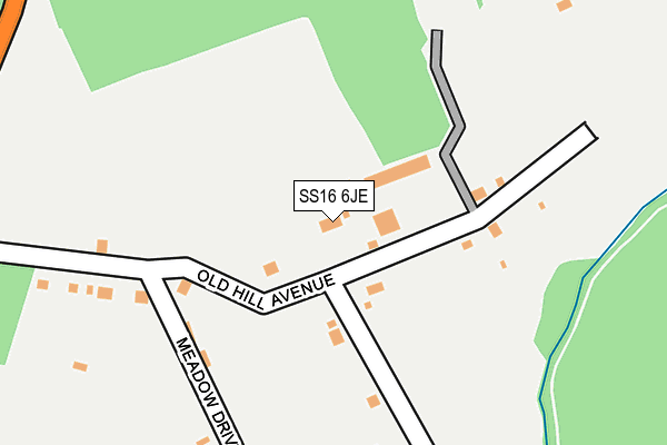 SS16 6JE map - OS OpenMap – Local (Ordnance Survey)