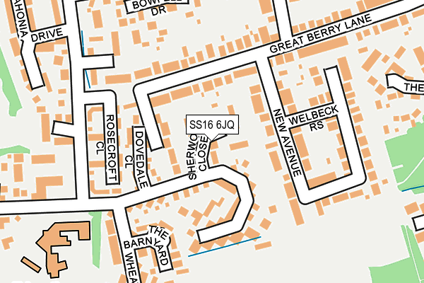 SS16 6JQ map - OS OpenMap – Local (Ordnance Survey)