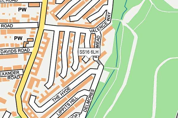 SS16 6LH map - OS OpenMap – Local (Ordnance Survey)