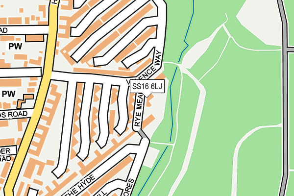 SS16 6LJ map - OS OpenMap – Local (Ordnance Survey)