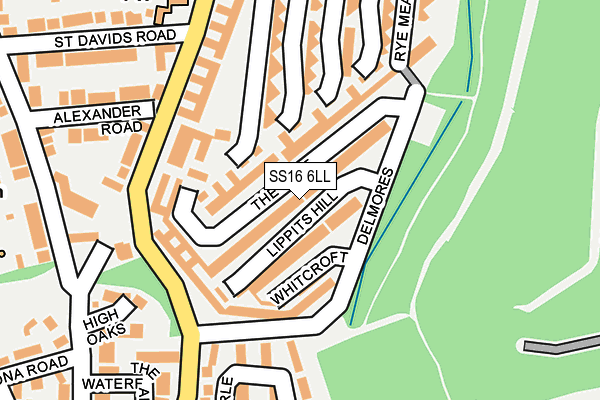 SS16 6LL map - OS OpenMap – Local (Ordnance Survey)