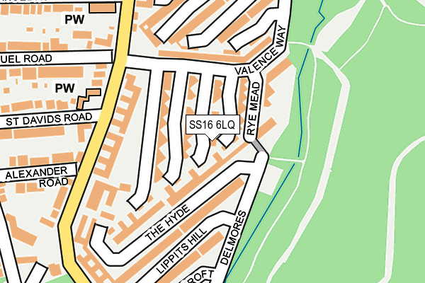 SS16 6LQ map - OS OpenMap – Local (Ordnance Survey)