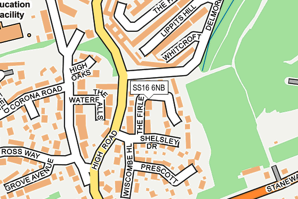 SS16 6NB map - OS OpenMap – Local (Ordnance Survey)