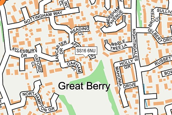 SS16 6NU map - OS OpenMap – Local (Ordnance Survey)