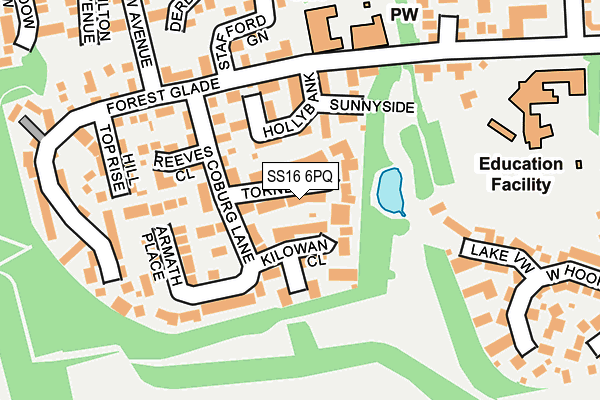 SS16 6PQ map - OS OpenMap – Local (Ordnance Survey)