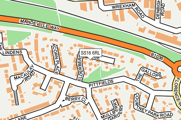 SS16 6RL map - OS OpenMap – Local (Ordnance Survey)