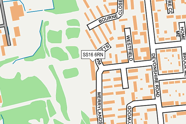 SS16 6RN map - OS OpenMap – Local (Ordnance Survey)
