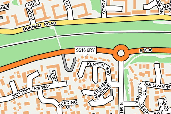 SS16 6RY map - OS OpenMap – Local (Ordnance Survey)