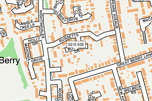 SS16 6SE map - OS OpenMap – Local (Ordnance Survey)