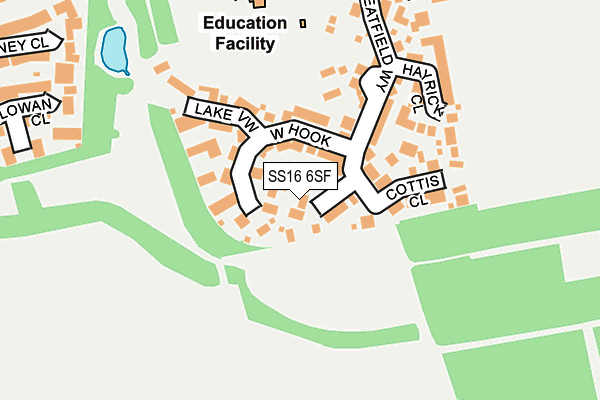 SS16 6SF map - OS OpenMap – Local (Ordnance Survey)